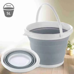 Balde de Silicone Dobrável Retrátil Flexível 5 Litros
