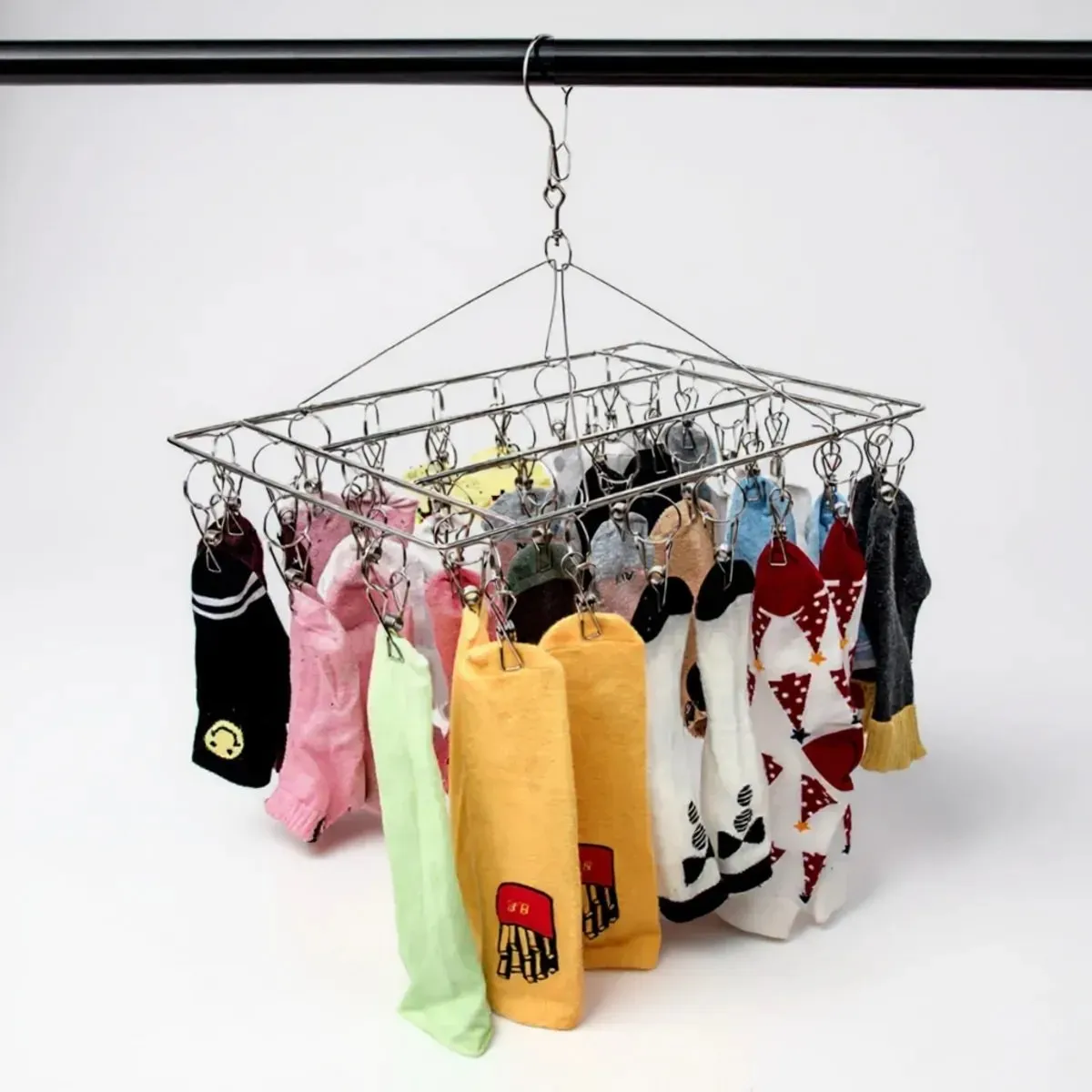 Varal Dobrável de Aço Inox Multiuso com Prendedores - Imagem 8