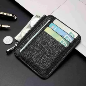 Porta Cartão 3 em 1 Unissex Couro Sintético Com Ziper