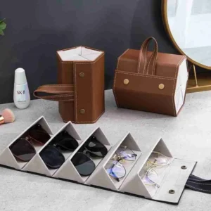 Estojo Porta Óculos Dobrável 5 Divisórias