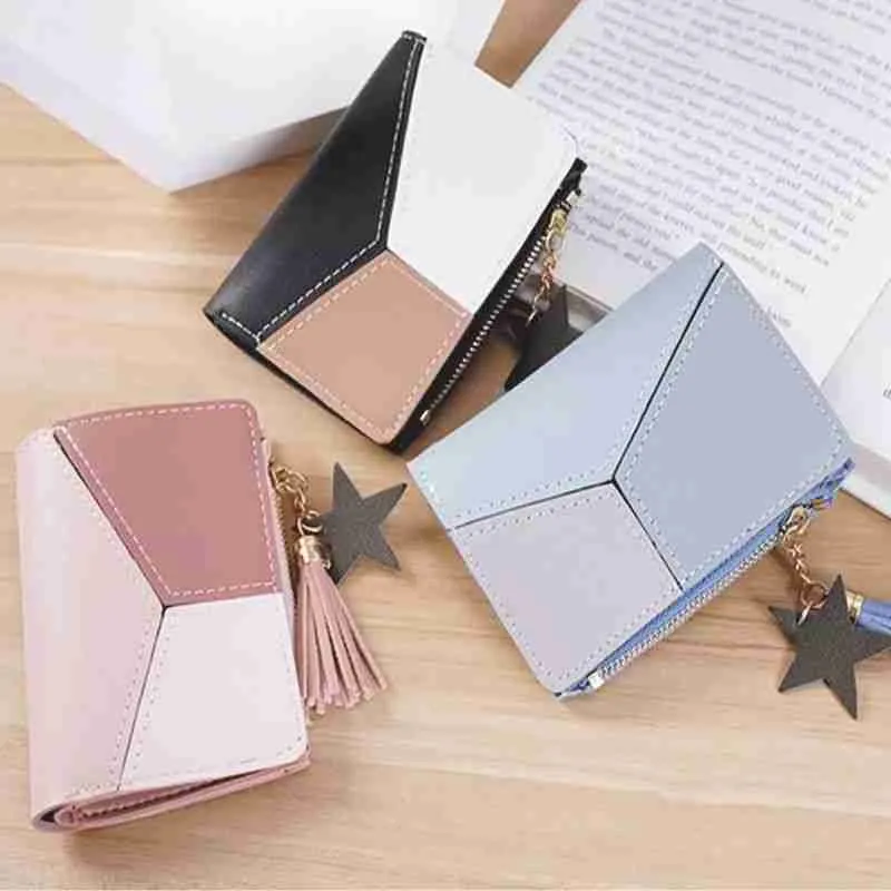 Carteira Feminina Geométrica Com Pingente