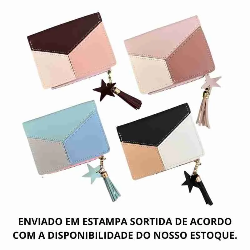 Carteira Feminina Geométrica Com Pingente - Imagem 5