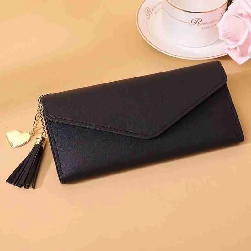 Carteira Feminina Envelope Com Zíper E Pingente - Imagem 2