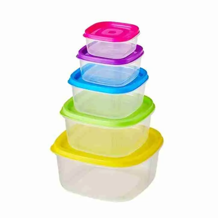 Conjunto 5 Potes Quadrados Empilháveis para Alimentos - Imagem 3