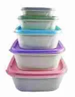 Conjunto 5 Potes Quadrados Empilháveis para Alimentos - Imagem 9