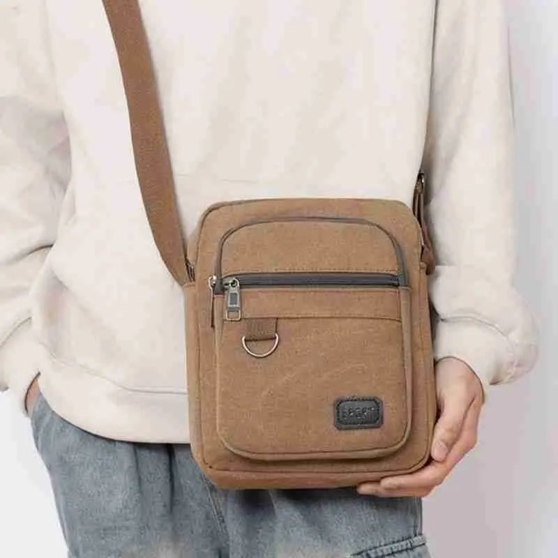 Bolsa Transversal de Ombro Casual Lona Vintage Unisex