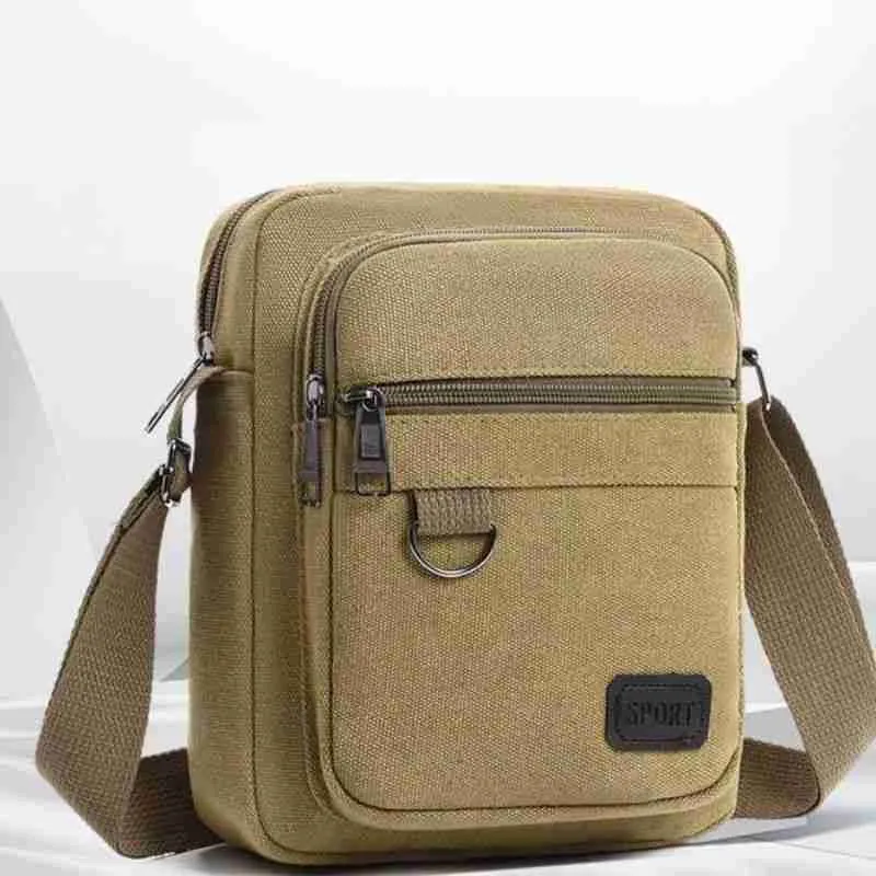 Bolsa Transversal de Ombro Casual Lona Vintage Unisex - Imagem 5
