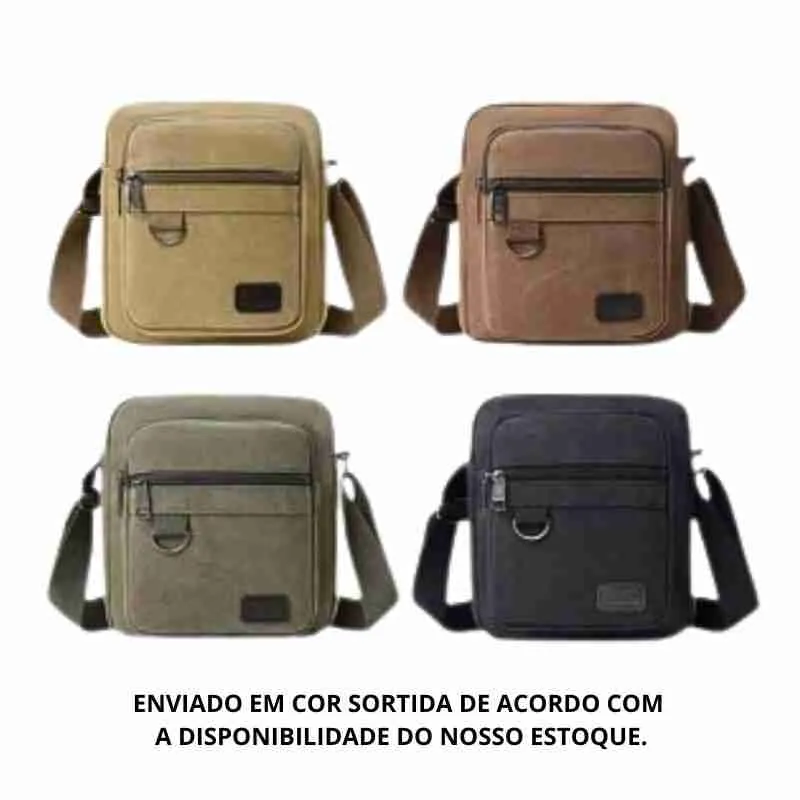 Bolsa Transversal de Ombro Casual Lona Vintage Unisex - Imagem 9