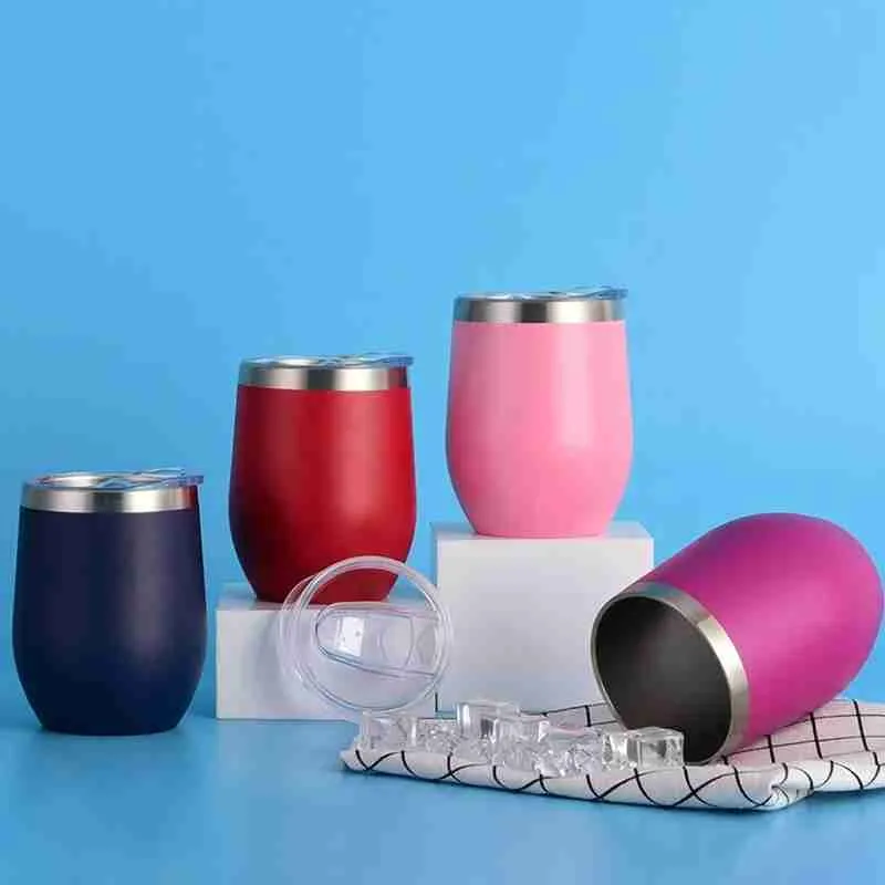 Copo Térmico Ovo Cuia Com Tampa Tipo Stanley 350 ml – Sem Estampa - Imagem 2