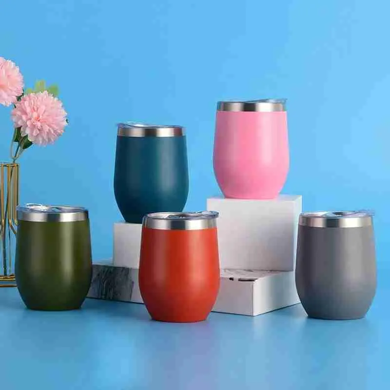 Copo Térmico Ovo Cuia Com Tampa Tipo Stanley 350 ml – Sem Estampa - Imagem 3