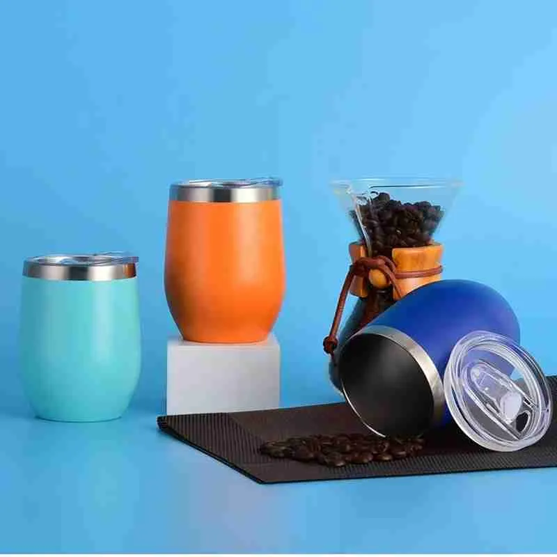 Copo Térmico Ovo Cuia Com Tampa Tipo Stanley 350 ml – Sem Estampa - Imagem 4