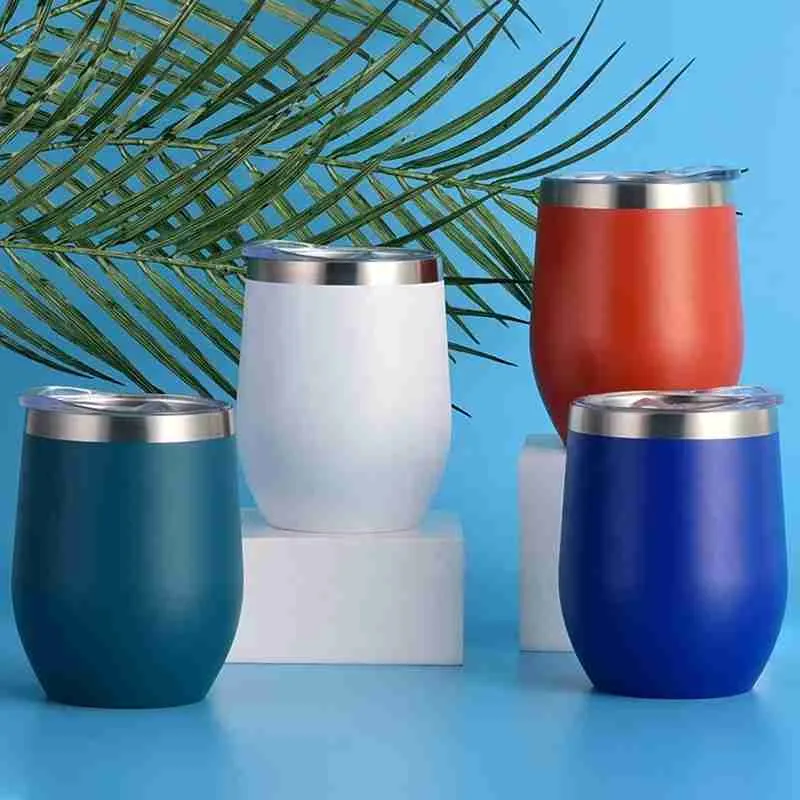 Copo Térmico Ovo Cuia Com Tampa Tipo Stanley 350 ml – Sem Estampa - Imagem 5