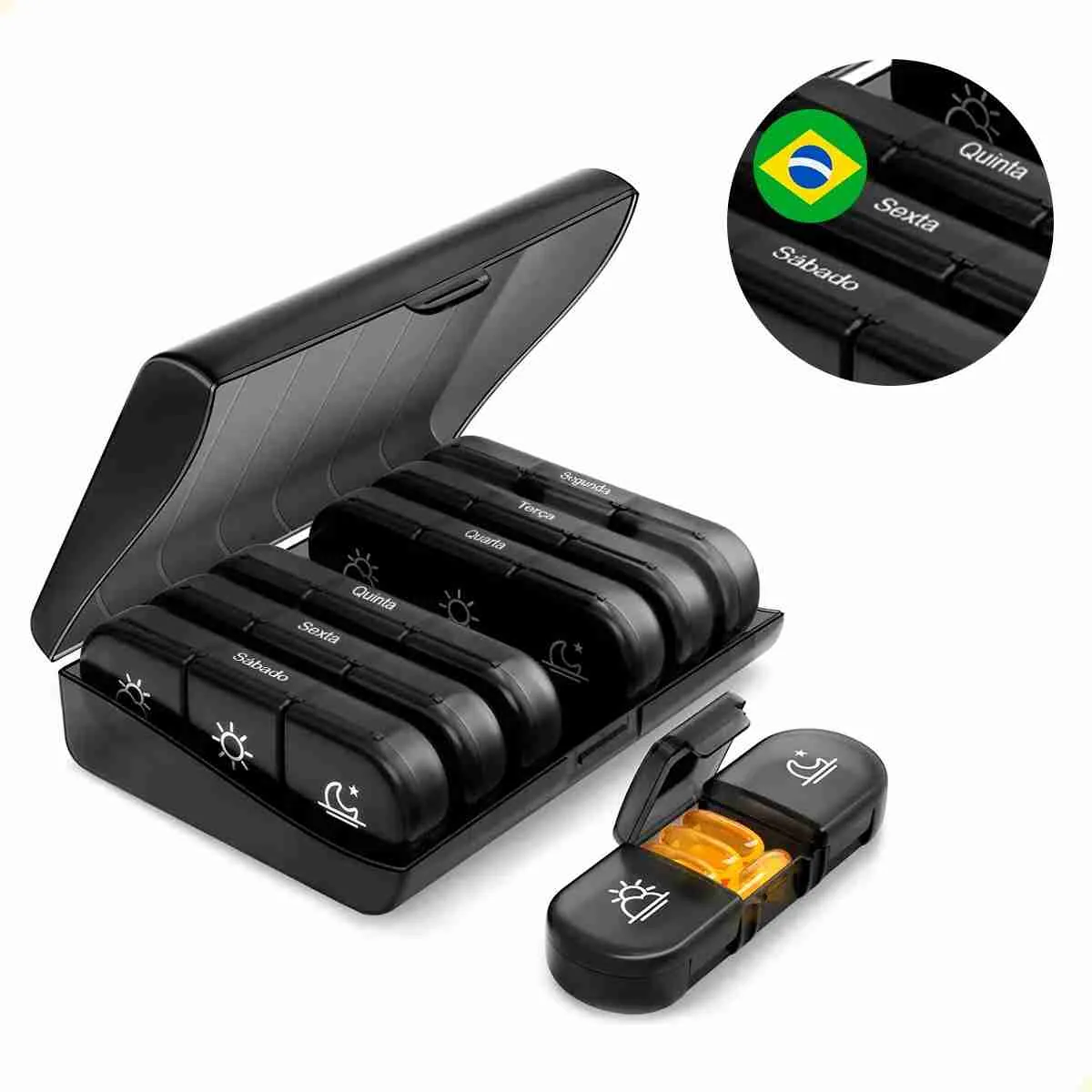 Porta Comprimido Semanal Triplo – Organizador de Remédios - Imagem 2