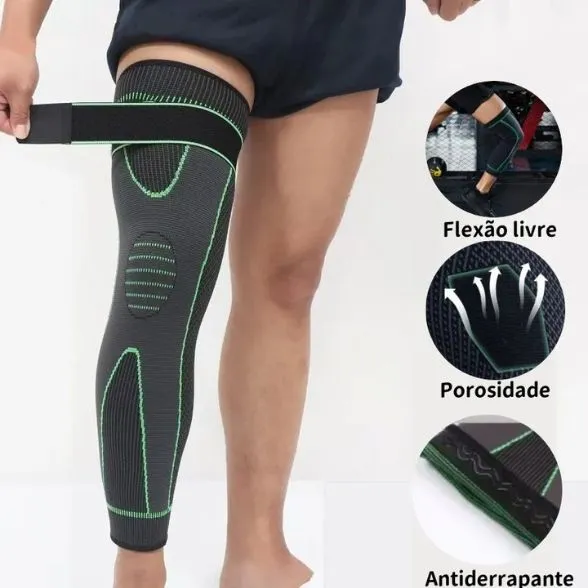 Joelheira Esportiva Ajustável para Joelho e Coxa com Compressão - Imagem 4