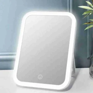 Espelho Portátil Luz Led Touch Quadrado