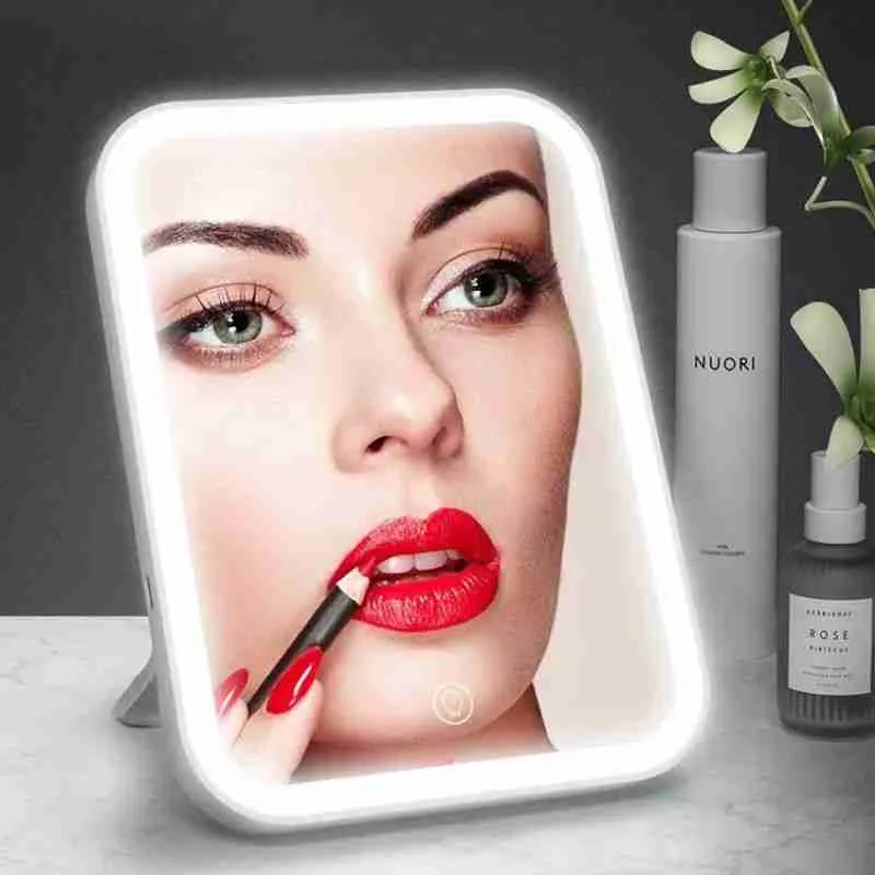 Espelho Portátil Luz Led Touch Quadrado - Imagem 3