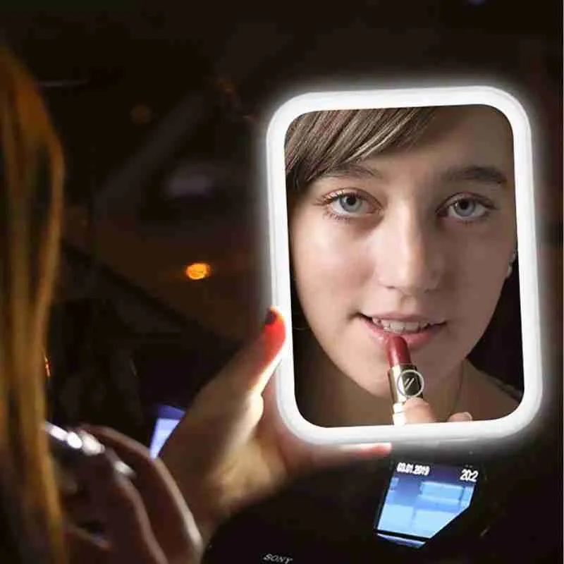 Espelho Portátil Luz Led Touch Quadrado - Imagem 5