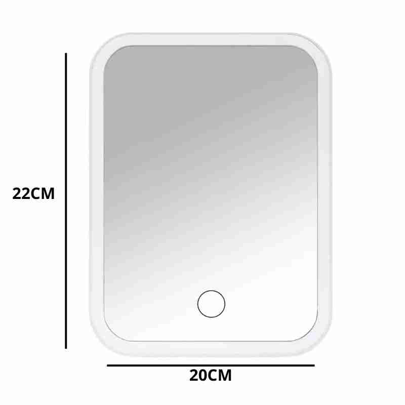 Espelho Portátil Luz Led Touch Quadrado - Imagem 7