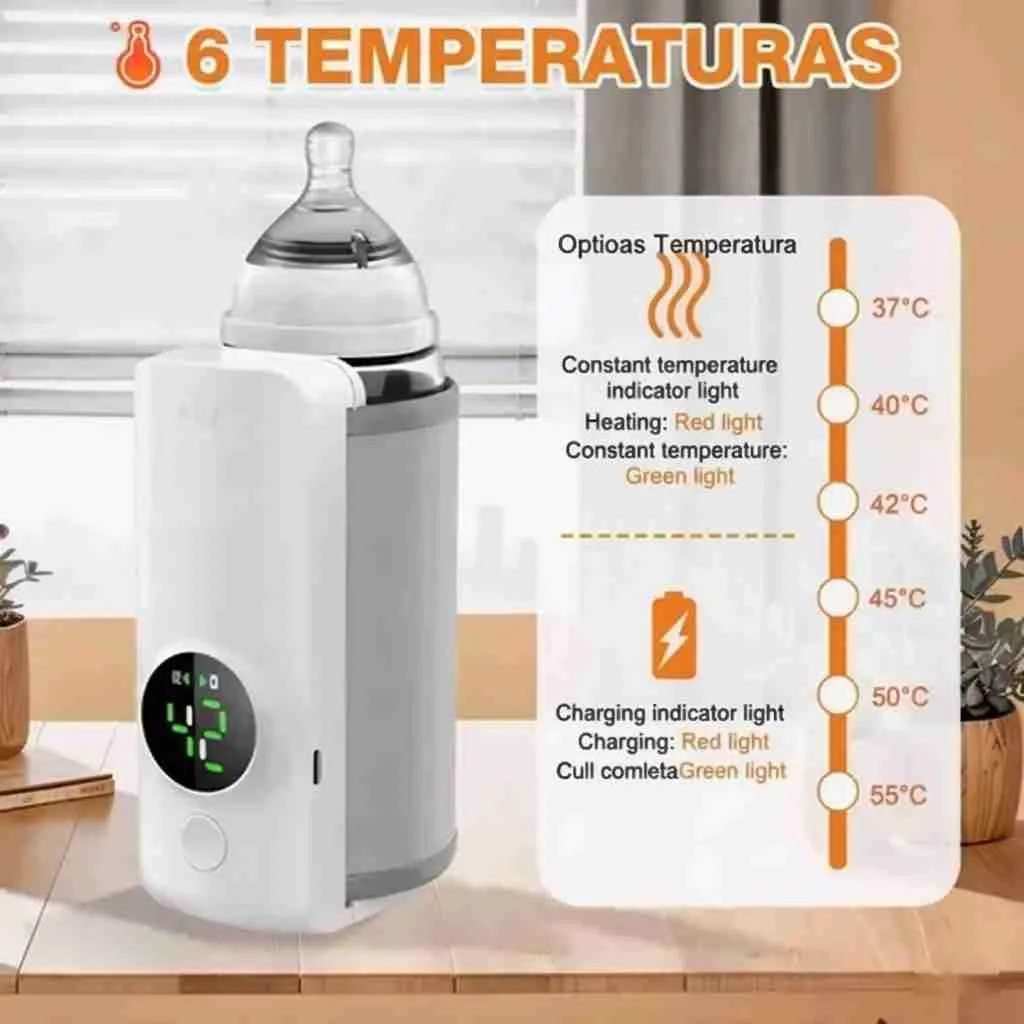 Aquecedor de Mamadeira Portátil Recarregável com Display Digital - Imagem 7