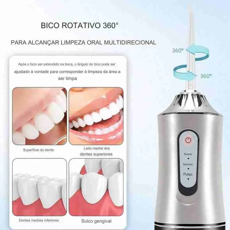 Aparelho Higiene Dental Bucal Jato D`Água Irrigador Portátil - Imagem 6
