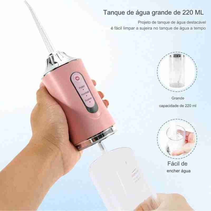 Aparelho Higiene Dental Bucal Jato D`Água Irrigador Portátil - Imagem 7