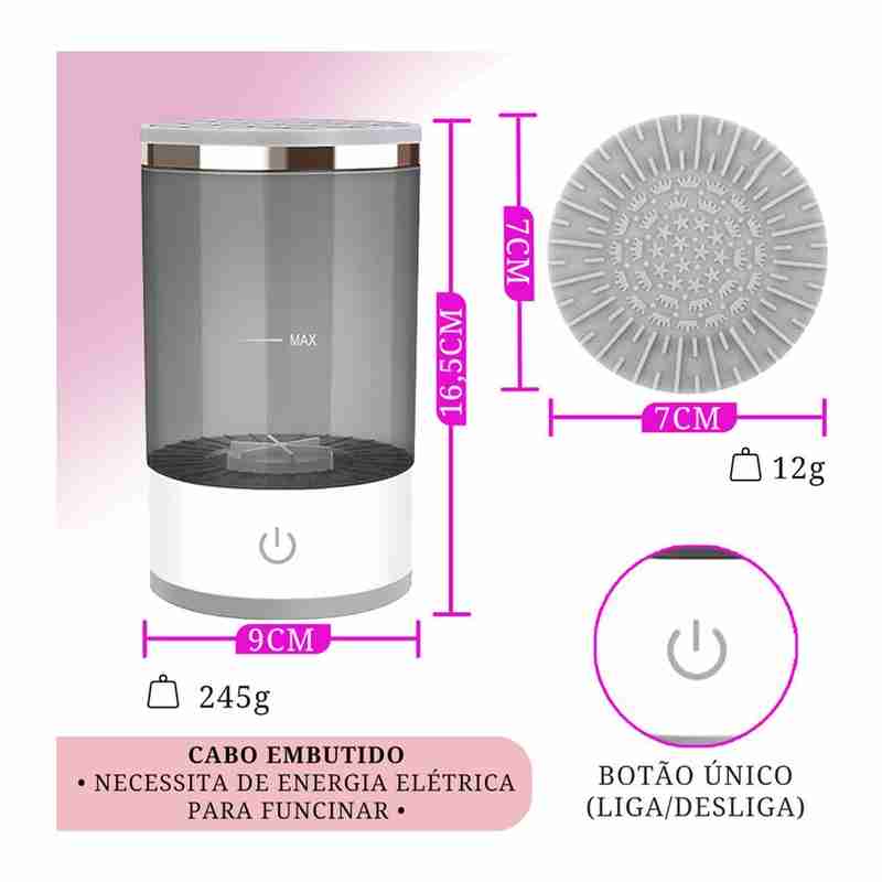 Limpador De Pinceis De Maquiagem Elétrico USB - Imagem 7