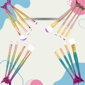 Kit Pincel De Maquiagem Sereia 04 Peças – Cor Sortida