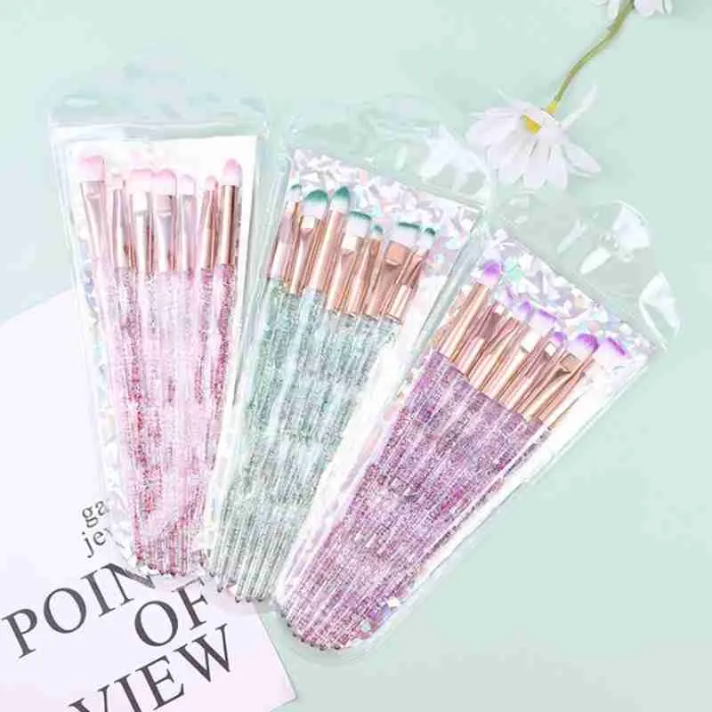 Kit Pincel De Maquiagem Cabo Glitter – 07 Peças