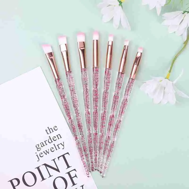 Kit Pincel De Maquiagem Cabo Glitter – 07 Peças - Imagem 3