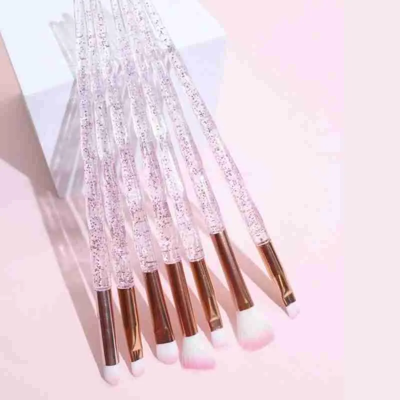 Kit Pincel De Maquiagem Cabo Glitter – 07 Peças - Imagem 4