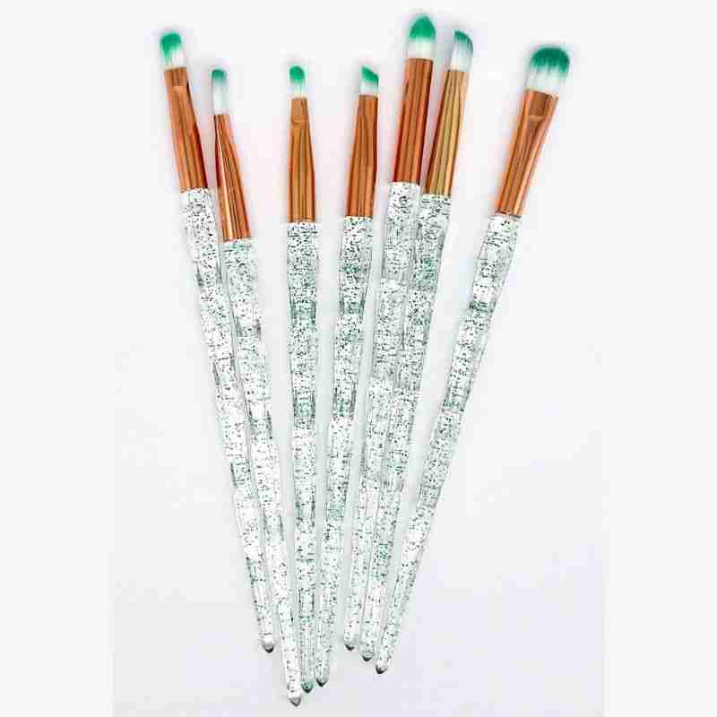 Kit Pincel De Maquiagem Cabo Glitter – 07 Peças - Imagem 6