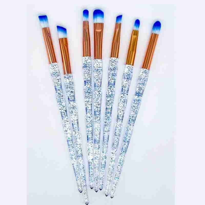 Kit Pincel De Maquiagem Cabo Glitter – 07 Peças - Imagem 7