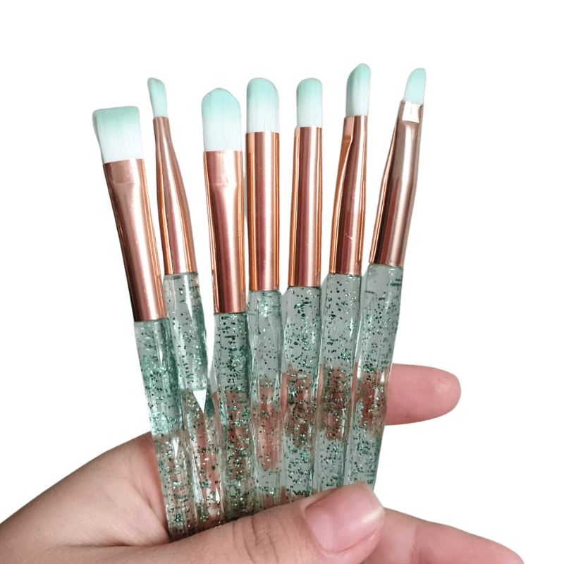 Kit Pincel De Maquiagem Cabo Glitter – 07 Peças - Imagem 8