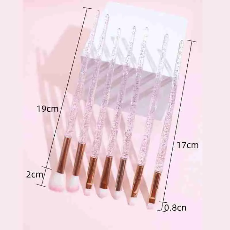 Kit Pincel De Maquiagem Cabo Glitter – 07 Peças - Imagem 9