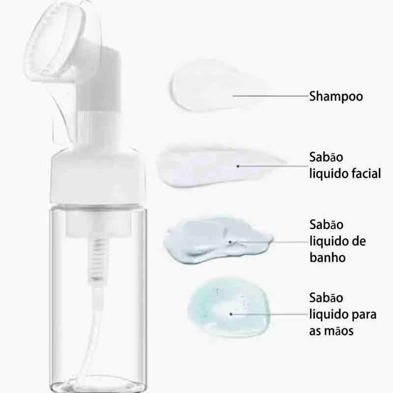 Frasco Pump Espumador Com Escova De Silicone 100ML - Imagem 8