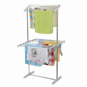 Varal de Chão Dobrável 2 Andares em Aço Inox