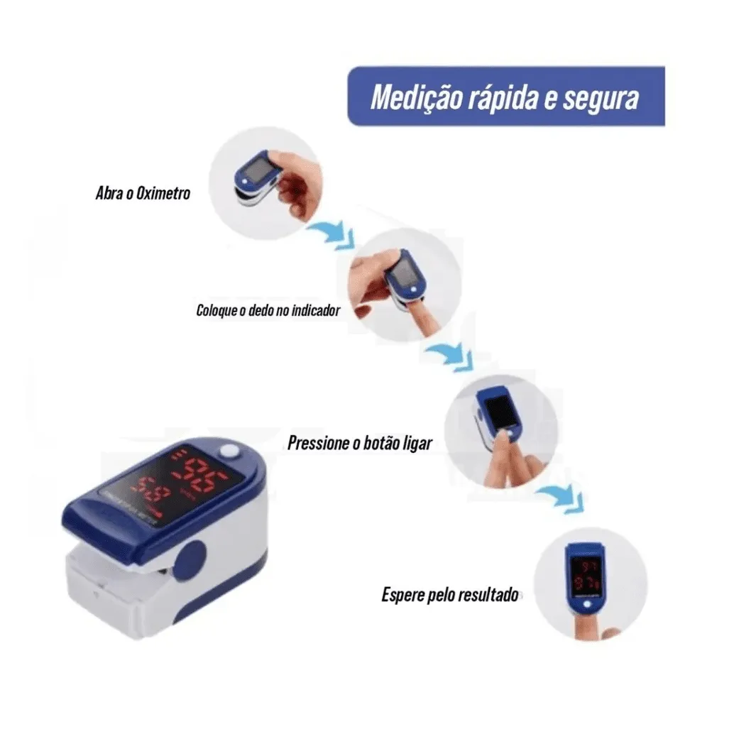 Oxímetro Digital Medidor de Saturação de Oxigênio no Sangue - Imagem 5