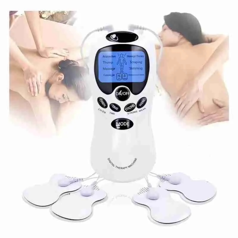 Aparelho Massagem Choque 4 Eletrodos Therapy Machine Massageador Muscular Tens e Fes