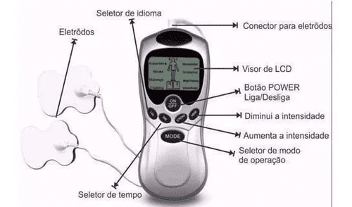 Aparelho Massagem Choque 4 Eletrodos Therapy Machine Massageador Muscular Tens e Fes - Imagem 4