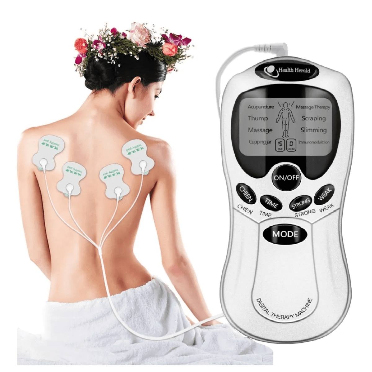 Aparelho Massagem Choque 4 Eletrodos Therapy Machine Massageador Muscular Tens e Fes - Imagem 5