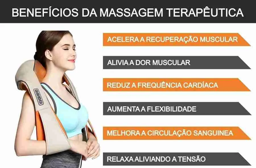 Aparelho Colete Massageador Pescoço Shiatsu Pulso Elétrico com Infravermelho - Imagem 6