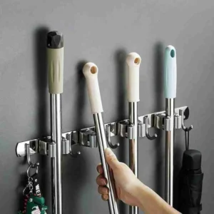 Suporte De Parede com Gancho Para Vassoura e Ferramentas 9 em 1