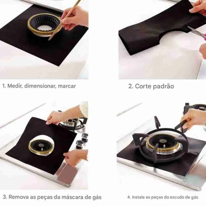 Protetor De Fogão Antiaderente Reutilizável – Kit 04 Peças - Imagem 9