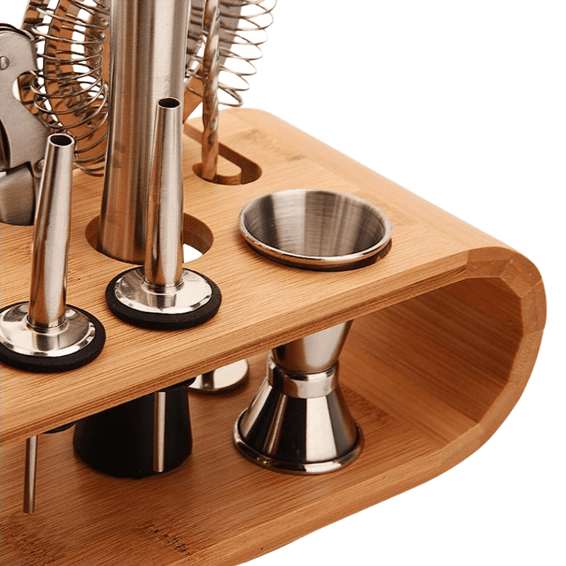 Kit Coqueteleira Aço Inox Bar Para Caipirinha e Drink + Suporte de Madeira - Imagem 3