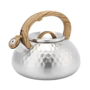 Chaleira Aço Inox Com Apito 3 Litros Indução Premium Cabo Silicone