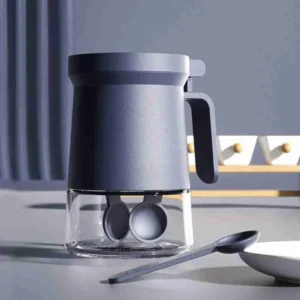 Açucareiro/Porta Temperos Em Vidro Com Tampa E Colher – 350ML