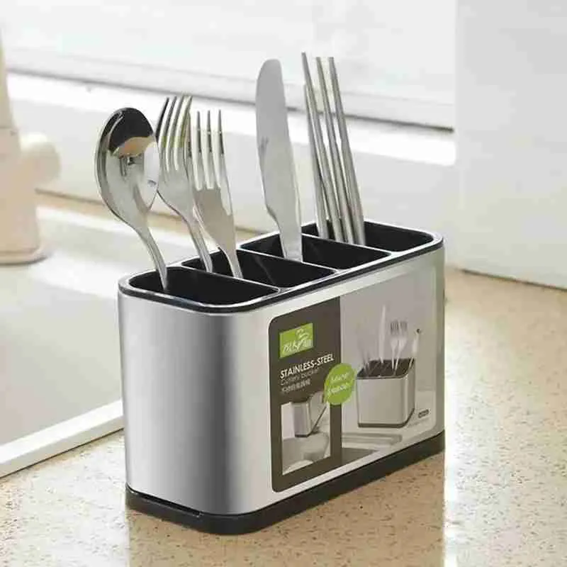 Escorredor Porta Talheres Em Aço Inoxidável - Imagem 2