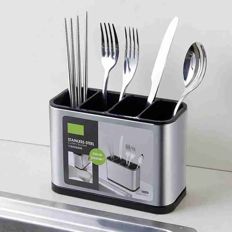 Escorredor Porta Talheres Em Aço Inoxidável - Imagem 3