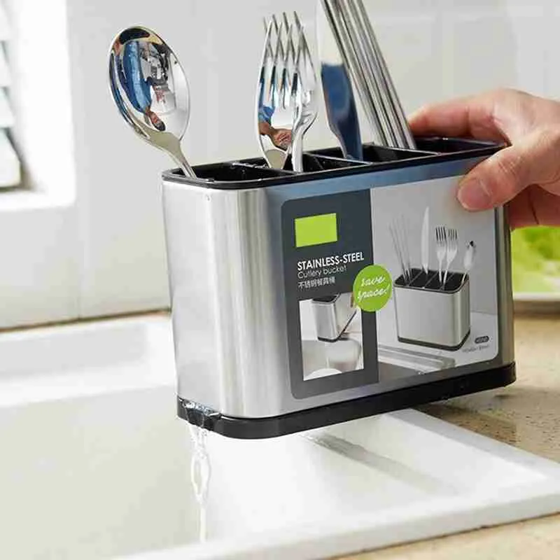 Escorredor Porta Talheres Em Aço Inoxidável - Imagem 5