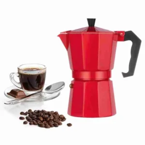Cafeteira Italiana Moka Alumínio Vermelha – 300ml Original